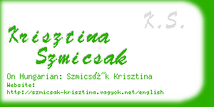 krisztina szmicsak business card